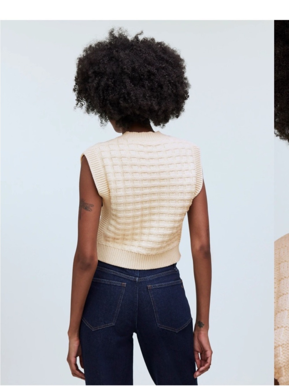 Madewell Checkered-Stitch Wedge Sweater Vest - Picture 3 of 9